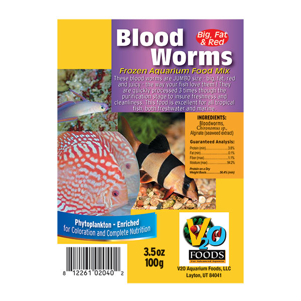 V2O Foods Bloodworms Frozen Food 