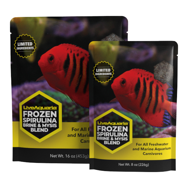 LiveAquaria® Frozen Spirulina Brine & Mysis Blend - Flatpacks